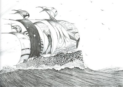 Storm Creators Cape Henlopen, 2024 (tinta e lápis sobre papel) de Vincent Alexander Booth