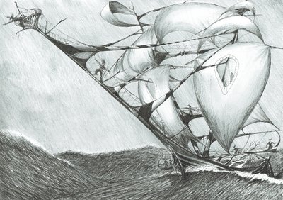 Storm Creators Caspian Sea, 2017, (Tinta no papel) de Vincent Alexander Booth
