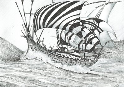 Criadores de tormentas Mar Ionico, 2017, (Tinta no papel) de Vincent Alexander Booth