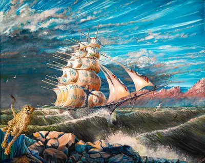Storm Creators Lake Nyasa 2, 2024 (óleo sobre tela) de Vincent Alexander Booth