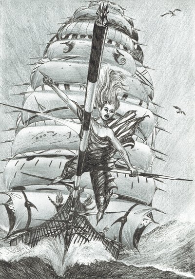 Storm Creators Lazarev Sea, 2017, (Tinta no papel) de Vincent Alexander Booth