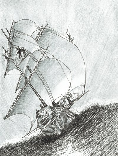 Criadores de tormentas Molucca Sea, 2017, (Tinta no papel) de Vincent Alexander Booth