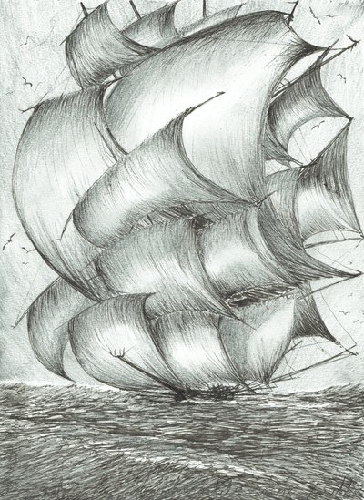 Criadores de tormentas Mar de Okhotsk, 2017, (Tinta no papel) de Vincent Alexander Booth
