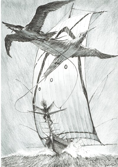 Storm Creators Wandel Sea, 2017, (Tinta no papel) de Vincent Alexander Booth