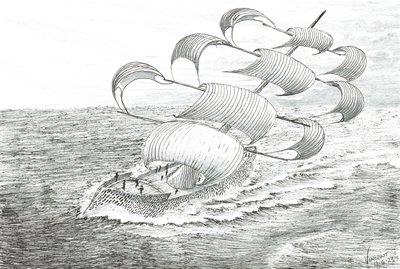 Storm Creators Yathkyed, 2023 (tinta e lápis sobre papel) de Vincent Alexander Booth