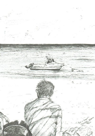 Tiwi beach Kenya, 2006;(tinta sobre papel) de Vincent Alexander Booth