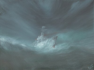 USS Warrington perdido no Furacão ao largo das Bahamas 13 de Setembro de 1944, 2019 de Vincent Alexander Booth