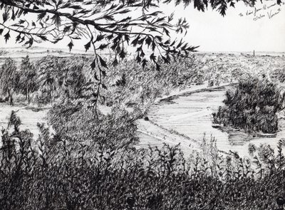 Vista de Richmond Hill London, 2004, (tinta no papel) de Vincent Alexander Booth