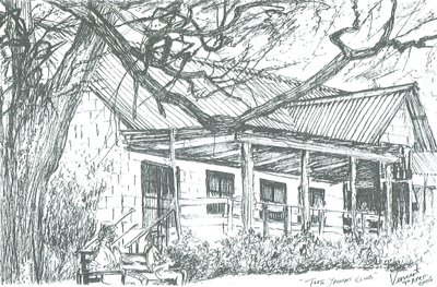 Clube de iates no Lago Naivasha; Quénia; 2006; (tinta sobre papel) de Vincent Alexander Booth
