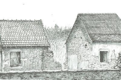 casa perto da fronteira França/Suíça, 2008; (tinta sobre papel) de Vincent Alexander Booth