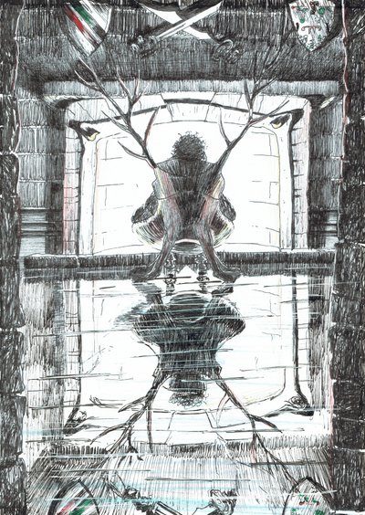page15, O Castelo na Floresta de Findhorn, 2006, (tinta no papel) de Vincent Alexander Booth