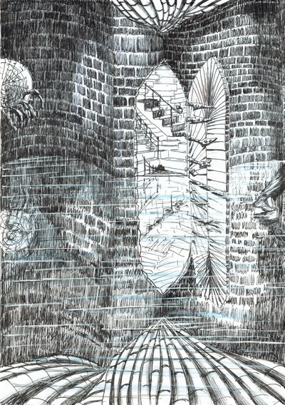 page23, O Castelo na Floresta de Findhorn, 2006, (tinta no papel) de Vincent Alexander Booth