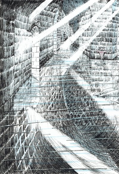 page25, O Castelo na Floresta de Findhorn, 2006, (tinta no papel) de Vincent Alexander Booth