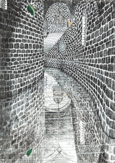 page35, O Castelo na Floresta de Findhorn, 2006, (tinta no papel) de Vincent Alexander Booth