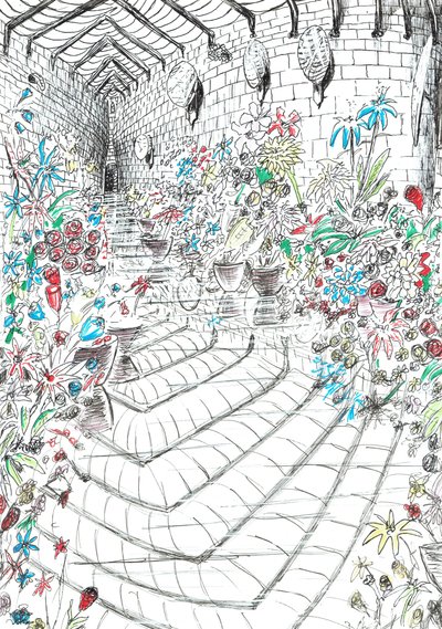 page37, O Castelo na Floresta de Findhorn, 2006, (tinta no papel) de Vincent Alexander Booth