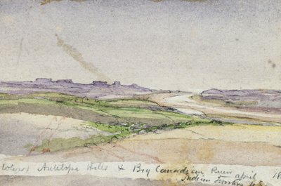 Antelope Hills e Big Canadian River, 1869 (aguarela sobre papel) de Vincent Colyer