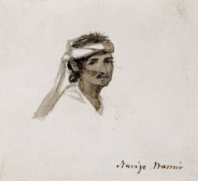 Guerreiro Navajo, 1869-1871 (aquarela) de Vincent Colyer