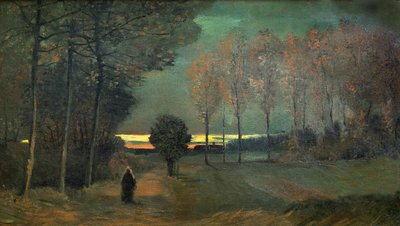 Paisagem de outono à noite, 1884. de Vincent van Gogh