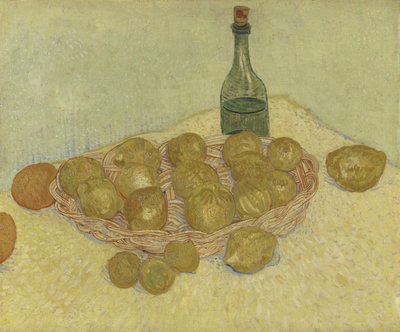 Cesta de limão e garrafa, 1888. de Vincent van Gogh