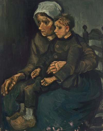 Camponesa com criança no colo, 1885. de Vincent van Gogh