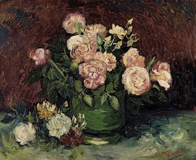 Rosas e peônias, 1886. de Vincent van Gogh
