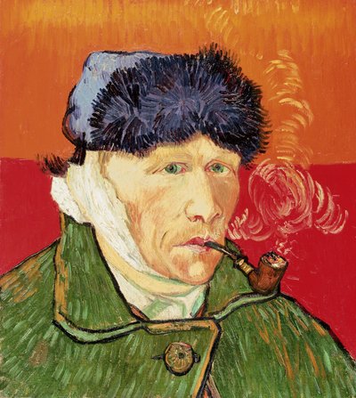 Autorretrato com orelha enfaixada e cachimbo, 1889. de Vincent van Gogh