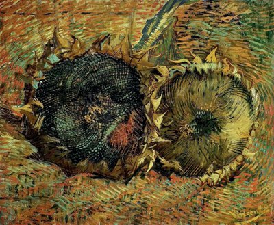 Dois girassóis cortados, 1887. de Vincent van Gogh