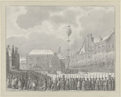 Abolição da Stadtholdership no Grote Markt em Haarlem, 1795 de Vincent Jansz. van der Vinne