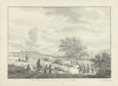 Acampamento do exército nas dunas perto de Overveen em julho de 1803 O acampamento perto de Overveen, em julho de 1803 (título no objeto) de Vincent Jansz. van der Vinne