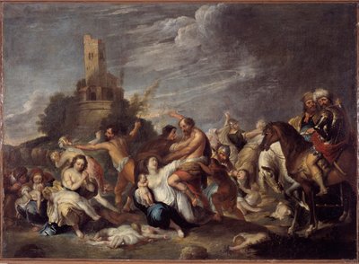 O Massacre dos Inocentes Pintura de Vincent Malo (ca. 1600-1650) 1634 Do Oratório San Silvestro, Genes Musei di Strada Nuova (ex Palazzo Bianco) genes de Vincent Malo