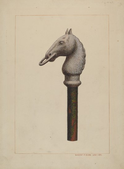 Poste de engate de cabeça de cavalo de Vincent P. Rosel