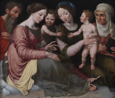 A Sagrada Família com o Menino São João, Santa Isabel e Santa Ana de Vincent Sellaer