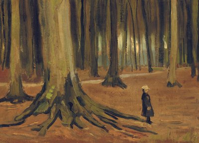 Uma menina em uma madeira, 1882 de Vincent van Gogh