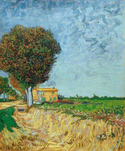 Avenida em Arles com casas de Vincent van Gogh