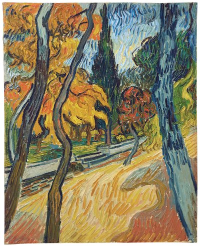 Árvores no jardim do asilo, 1889 de Vincent van Gogh