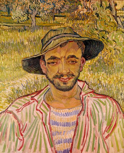 Busto de cara de camponês com chapéu de palha Pintura de Vincent Van Gogh (1853-1890) 1889 Dim. 61x50 cm. Galleria Nazinale d