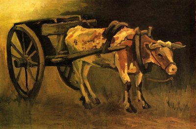 Carrinho com boi vermelho e branco de Vincent van Gogh