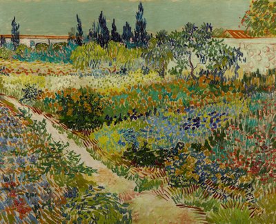 Holandês: Tuin te Arles Jardim florido com caminho de Vincent van Gogh
