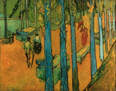Folhas de outono em queda (Les Alyscamps) de Vincent van Gogh