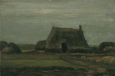 Fazenda, com, pilhas, de, turfa de Vincent van Gogh