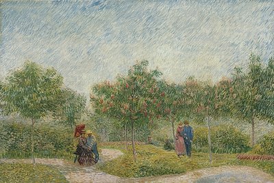 Jardim com casais: Praça Saint-Pierre. 1887 de Vincent van Gogh