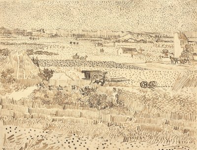 Colheita - A Planície de La Crau, 1888. de Vincent van Gogh