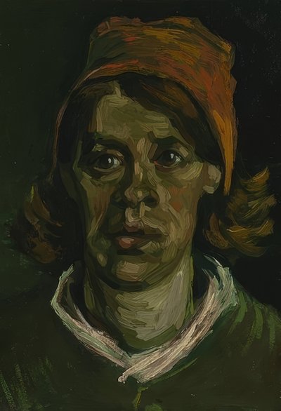 Cabeça de uma mulher. Nuenen, abril de 1885 de Vincent van Gogh