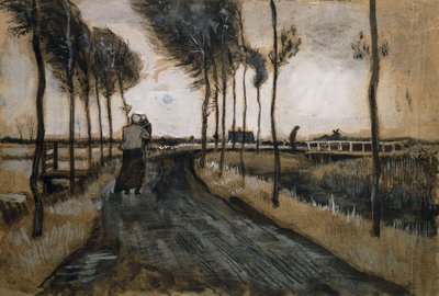 Paisagem com mulher e criança; Paisagem com mulher e criança, 1883 de Vincent van Gogh