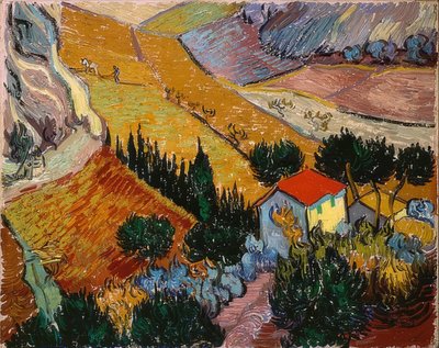 Paisagem com casa e leme. 1889 de Vincent van Gogh