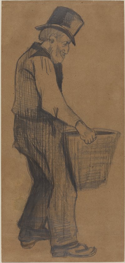 Velho carregando um balde, 1882. de Vincent van Gogh
