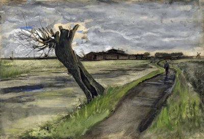 Salgueiro-pollo (tetardo de molho) par Gogh, Vincent, van (1853-1890). Lápis, aguarela, guache, tinta sobre papel, tamanho : 38x55,8 de Vincent van Gogh