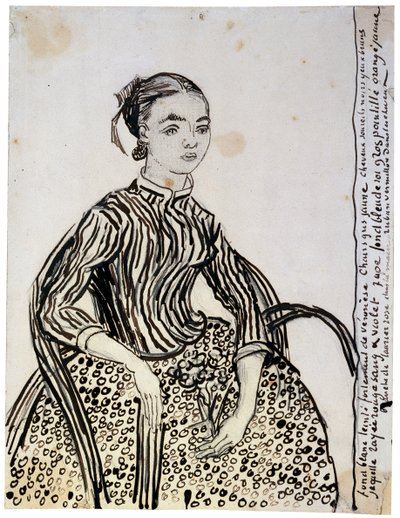 Retrato de uma jovem senhora La Mousmé, 1888. de Vincent van Gogh
