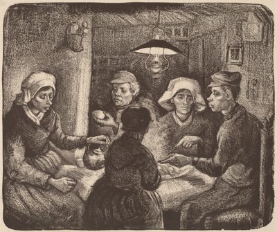 Comedores de batata, 1885 (litografia em marrom escuro) de Vincent van Gogh