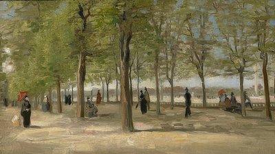 Passeio no Jardin du Luxembourg. 1886 de Vincent van Gogh